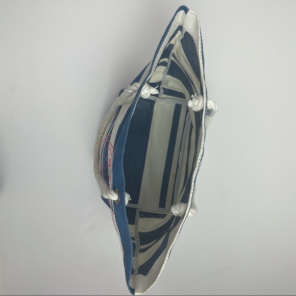 Victoria’s Secret VS in Paradise Blue Striped Tote Beach Bag - Picture 9 of 13